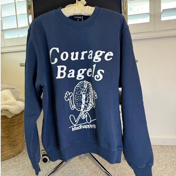 Madhappy Unisex Crewneck Sweatshirt, Sold Out Courage Bagels LA collab Size XS - Picture 2 of 8